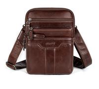 Ariscobull Sac à bandoulière en cuir pour homme, petit sac à bandoulière en cuir pour homme, sac à main pour homme, marron, SIZE FOR IPAD MINI
