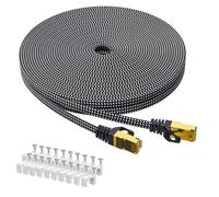 ARISKEEN Cat 8 Câble Ethernet 7M, Cat8 Tressé Plat Haut Débit (40Gbps 2000Mhz/s) Gigabit Rj45 STP Câble Blindé Internet Réseau Lan Patch pour Modem Routeur Ordinateur TV PC