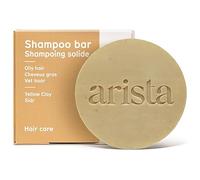 Arista Barre de shampooing à l'argile jaune, poudre de fruits de Sidr et jojoba - Pour cheveux gras | Shampooing de voyage sans sulfate, végétalien et sans paraben