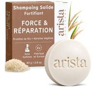Arista Shampoing Solide pour Cheveux Abîmés et Cassants, Shampoing Keratine Sans Sulfate à l’Eau de Riz, Aide à Fortifier et à Améliorer l’Aspect du Cheveu, Sans Silicone ni Parabène, Vegan (80 g)