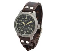 Aristo 3H245 Pilot 47 - Édition limitée - Mouvement automatique suisse R150 - Bracelet en cuir de selle - Boîtier en acier inoxydable Ø 47 - Aiguilles enduites de couleur crème - Fabriqué en Allemagne