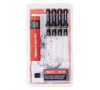 Aristo AH64400 mg1 Pro Basic Lot de 5 stylos à encre de Chine (4 stylos à encre de Chine mg1 Pro, épaisseur de trait 0,25/0,35/0,5/0,7 mm, cartouche de dessin noir)