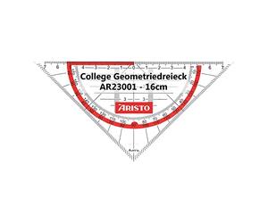 Aristo AR23001 College Barre géométrique (hypoténuse 16 cm, picots d'encre et facettes, polystyrène transparent
