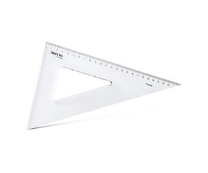 Aristo AR23625 Contrast Triangle 60° (hypotenuse 30 cm, bords d'encre et facette, plastique) transparent