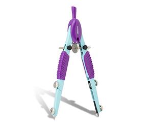 Aristo AR55776-19 TopLine Compas à réglage rapide (2 articulations brevetées, diamètre max. des cercles de dessin 370 mm, avec mines de rechange) Turquoise/violet