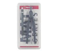 Aristo AR55801 Topline Mat Series Compas et porte-mine à réglage rapide (cercles jusqu'à 370 mm de diamètre, mines de rechange, branches en zinc moulé sous pression) Gris