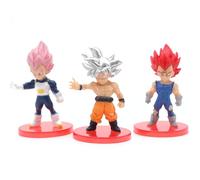 Aristo Solutions Lot de 3 figurines Anime Chibi - Mini Action Manga - Avec pied - Style combattant et héros - Pour les fans d'anime - Décoration, cadeau et vitrine - Z Evolution Fighter