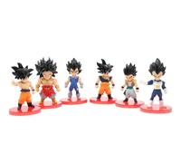 Aristo Solutions Lot de 6 figurines Anime Chibi - Mini Action Manga - Avec pied - Style combattant et héros - Pour les fans d'anime - Décoration, cadeau et vitrine - Z Black Fighter