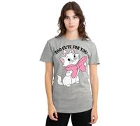 Aristocats - Marie Too Cute for You Valentine's Day Ladies T Shirt, Heather, Athletic chiné, S Femme
