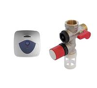Ariston Blu Evo RS Chauffe-eau électrique à accumulation sous évier 15 litres & COMAP Groupe de sécurité 889 laiton droit pour chauffe eau, cumulus - 20x27 ou 3/4" - 889006-01