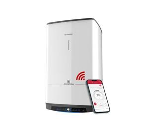 Ariston Quadris WiFi 100L - Chauffe-Eau Électrique Mural, Prof. 518 mm | Format Carré Compact - Résistance Stéatite en Fourreau - Programmation via Ariston Net - Suivi de Consommation