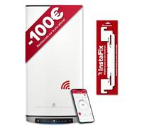 Ariston Velis Evo Dune Dry WiFi 65L Kit Complet - Chauffe-Eau Élec. 27cm | Ballon Plat - Résistances DRY en Fourreau - Pilotage via Ariston Net - Anodes Titane et Magnésium - Support Inclus