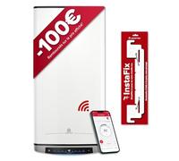 Ariston Velis Evo Dune Dry WiFi 80L Kit Complet - Chauffe-Eau Élec. 27cm | Ballon Plat - Résistances DRY en Fourreau - Pilotage via Ariston Net - Anodes Titane et Magnésium - Support Inclus