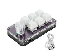 Arithmetix Clavier mécanique à Une Main Mini Clavier 6 Touches de Jeu Multifonction Raccourci Bouton de lumière RVB Acrylique PCB Bureau médias contrôle Industriel système Linux Compatible