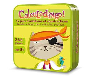 Aritma - CALCULDINGO GS/CE2 - Jeu de Cartes Éducatif dès 5 Ans | 12 Jeu d'Aditions et Soustractions - Consolider Les Acquis en Calcul Mental - 2 à 4 Joueurs - 15 Min - Version Française