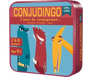 Aritma - CONJUDINGO CM1/CM2 - Jeu de Société Éducatif dès 9 Ans | 3 Jeu de Conjugaison : Bataille, Mistigri, Rami - Consolider Les Acquis en Conjugaison - 2 À 6 Joueurs - 15 Min - Version FR