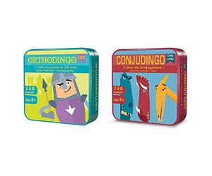 Aritma | Lot 1 Jeu Educatif OrthoDingo + 1 Jeu ConjuDingo | Pour Enfants Niveaux CE2 et CM1-CM2 | Dès 8 ans | Jeux de Conjugaison et d'Orthographe