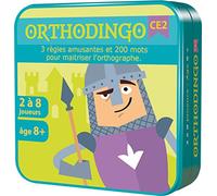 Aritma - ORTHODINGO CE2 - pour Enfants dès 8 Ans - Jeu Amusant pour Maitriser l'Orthographe - 3 Règles pour Jouer en Famille/Classe - Jeu de Cartes Educatif- Format Voyage - 2 à 4 Joueurs - 15 Min