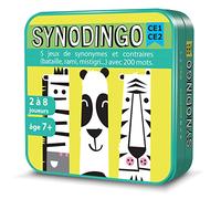 Aritma - SYNODINGO CE1/CE2 - Jeu de Société Éducatif pour Enfant dès 7 Ans | 5 Jeu de Synoymes et de Contraire avec 200 mots - Enrichir son vocabulaire - Synonyme et d'Antonyme - 2-8 joueurs - 15 min
