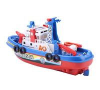 Aritynu Jouet Bateau-pompier pour Enfants, Bateau électrique de 9,4 | Construction en Plastique, Jeu de Piscine et de Baignoire, Lumières Flash Rouge Bleu, Pompe Automatique