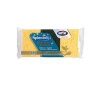 ARIX | 3 éponges avec Cellulose végétale pour la saleté obstinée, éponges de Cuisine Maxi Absorption de la Ligne Splendelli, éponge avec Fibre Abrasive Forte, 3 pièces - Made in Italy