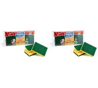 ARIX | 3 éponges avec Cellulose végétale pour la saleté obstinée, éponges de Cuisine Maxi Absorption de la Ligne Splendelli, éponge avec Fibre Abrasive Forte, 3 pièces - Made in Italy (Lot de 2)