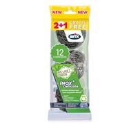 ARIX | 36 Pailles en acier inoxydable délicates de la ligne We Like Green, Paille abrasive anti-rayure pour enlever la saleté obstinée et les incrustations, vaisselle, casseroles en acier - 12 paquets