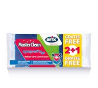 ARIX | Lot de 3 éponges anti-rayures de la gamme MasterClean avec traitement antibactérien, éponges pour le nettoyage des surfaces délicates, éponge pour induction et acier - Fabriqué en Italie