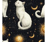 ARiXIaNg Papier peint Chat Blanc épais mat à décoller et à colle 44x500 cm Ciel étoilé Meubles Autocollants Amovible Comptoir Contact Papier Stickers Muraux pour Bains Salon Chambre