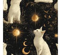 ARiXIaNg Papier peint Chat Blanc épais mat à décoller et à colle 44x600 cm Ciel étoilé Meubles Autocollants Amovible Comptoir Contact Papier Stickers Muraux pour Bains Salon Chambre