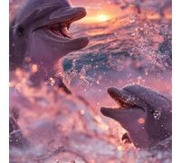 ARiXIaNg Papier peint Dauphin épais mat à décoller et à colle 44x600 cm Coucher De Soleil Sur L'océan Meubles Autocollants Amovible Comptoir Contact Papier Stickers Muraux pour Bains Salon Chambre