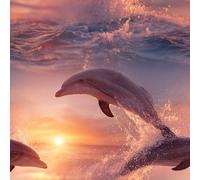 ARiXIaNg Papier peint Dauphin Rose épais mat à décoller et à colle 44x1000 cm Coucher De Soleil Meubles Autocollants Amovible Comptoir Contact Papier Stickers Muraux pour Bains Salon Chambre