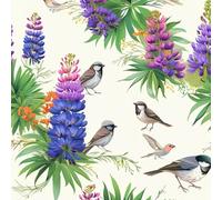 ARiXIaNg Papier peint Fleur Oiseau épais mat à décoller et à colle 44x500 cm Rétro Meubles Autocollants Amovible Comptoir Contact Papier Stickers Muraux pour Bains Salon Chambre