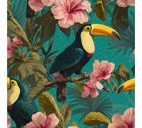 ARiXIaNg Papier peint Fleurs Et Oiseaux épais mat à décoller et à colle 44x200 cm Rétro Meubles Autocollants Amovible Comptoir Contact Papier Stickers Muraux pour Bains Salon Chambre