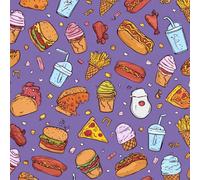 ARiXIaNg Papier peint Hamburger épais mat à décoller et à colle 44x1000 cm Nourriture Kawaii Meubles Autocollants Amovible Comptoir Contact Papier Stickers Muraux pour Bains Salon Chambre