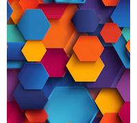 ARiXIaNg Papier peint Hexagone Géométrique épais mat à décoller et à colle 44x500 cm Résumé Moderne Meubles Autocollants Amovible Comptoir Contact Papier Stickers Muraux pour Bains Salon Chambre