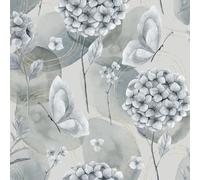 ARiXIaNg Papier peint Hortensia Papillon épais mat à décoller et à colle 44x500 cm Retro Country Meubles Autocollants Amovible Comptoir Contact Papier Stickers Muraux pour Bains Salon Chambre