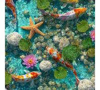 ARiXIaNg Papier peint Koi épais mat à décoller et à colle 44x1000 cm Étang à Poissons Meubles Autocollants Amovible Comptoir Contact Papier Stickers Muraux pour Bains Salon Chambre