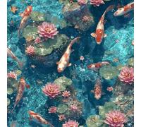 ARiXIaNg Papier peint Koi épais mat à décoller et à colle 44x1000 cm Étang à Poissons Meubles Autocollants Amovible Comptoir Contact Papier Stickers Muraux pour Bains Salon Chambre