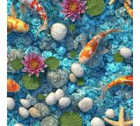 ARiXIaNg Papier peint Koi épais mat à décoller et à colle 44x200 cm Étang à Poissons Meubles Autocollants Amovible Comptoir Contact Papier Stickers Muraux pour Bains Salon Chambre