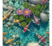 ARiXIaNg Papier peint Koi épais mat à décoller et à colle 44x600 cm Étang à Poissons Meubles Autocollants Amovible Comptoir Contact Papier Stickers Muraux pour Bains Salon Chambre