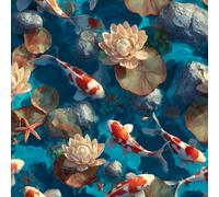 ARiXIaNg Papier peint Koi épais mat à décoller et à colle 44x600 cm Étang à Poissons Meubles Autocollants Amovible Comptoir Contact Papier Stickers Muraux pour Bains Salon Chambre