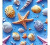 ARiXIaNg Papier peint Océan épais mat à décoller et à colle 44x1000 cm Étoile De Mer En Coquillage Meubles Autocollants Amovible Comptoir Contact Papier Stickers Muraux pour Bains Salon Chambre