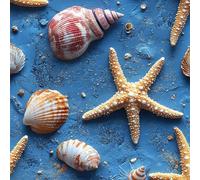 ARiXIaNg Papier peint Océan épais mat à décoller et à colle 44x500 cm Étoile De Mer En Coquillage Meubles Autocollants Amovible Comptoir Contact Papier Stickers Muraux pour Bains Salon Chambre