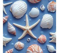 ARiXIaNg Papier peint Océan épais mat à décoller et à colle 44x600 cm Étoile De Mer En Coquillage Meubles Autocollants Amovible Comptoir Contact Papier Stickers Muraux pour Bains Salon Chambre