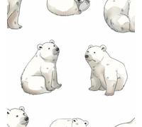 ARiXIaNg Papier peint Ours Blanc épais mat à décoller et à colle 44x600 cm Animaux Kawaii Meubles Autocollants Amovible Comptoir Contact Papier Stickers Muraux pour Bains Salon Chambre