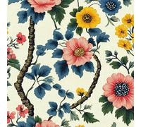 ARiXIaNg Papier peint Petit Motif Floral épais mat à décoller et à colle 44x500 cm Rétro Campagnard Meubles Autocollants Amovible Comptoir Contact Papier Stickers Muraux pour Bains Salon Chambre