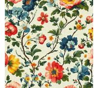 ARiXIaNg Papier peint Petit Motif Floral épais mat à décoller et à colle 44x500 cm Rétro Campagnard Meubles Autocollants Amovible Comptoir Contact Papier Stickers Muraux pour Bains Salon Chambre