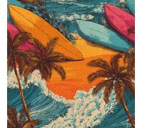 ARiXIaNg Papier peint Planche De Surf épais mat à décoller et à colle 44x600 cm Retro Beach Meubles Autocollants Amovible Comptoir Contact Papier Stickers Muraux pour Bains Salon Chambre