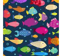 ARiXIaNg Papier peint Poisson De Dessin Animé épais mat à décoller et à colle 44x200 cm Kawaii Meubles Autocollants Amovible Comptoir Contact Papier Stickers Muraux pour Bains Salon Chambre